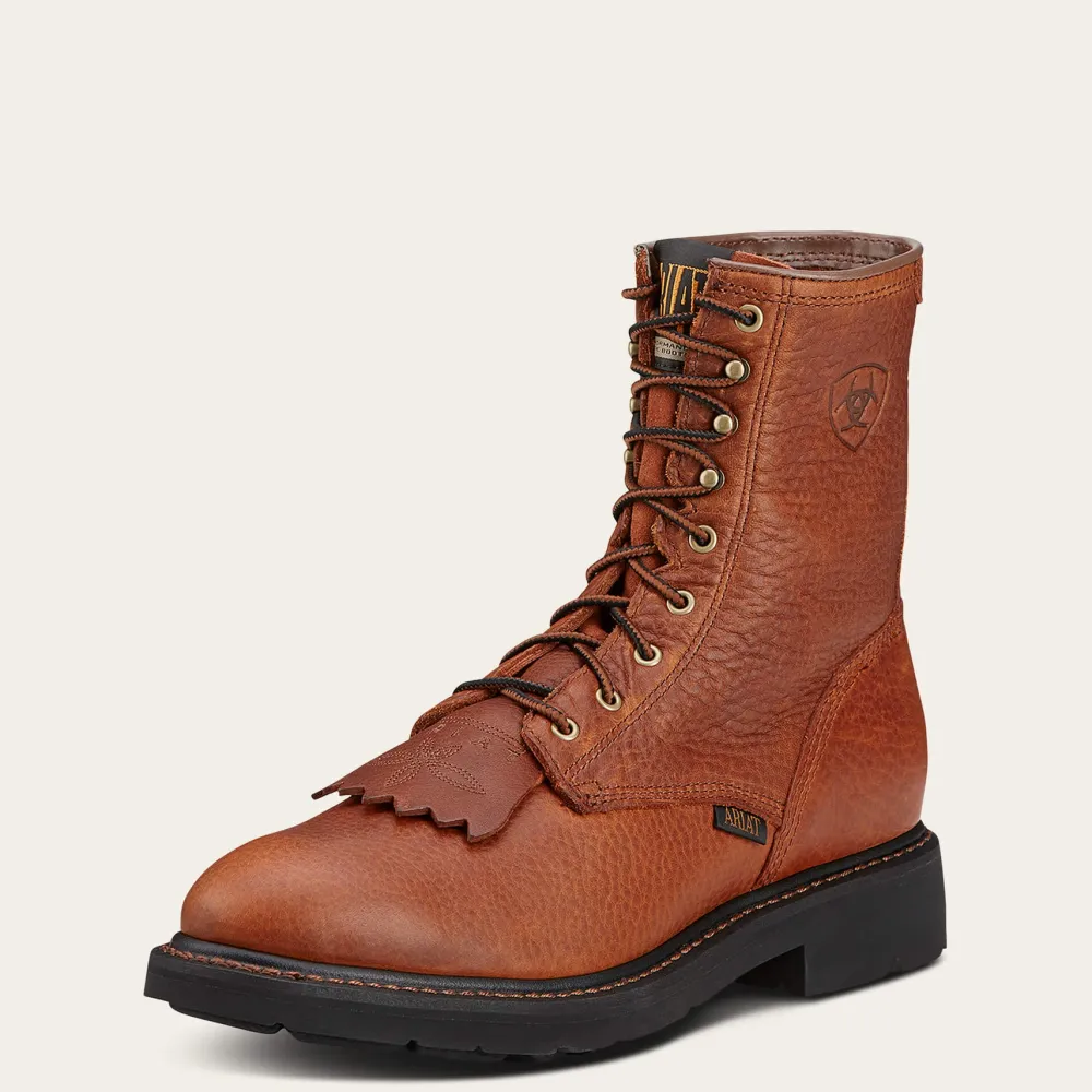 Ariat Men's Cascade 8" Soft Toe Lace Up Western Work Boot- Sunshine - 10002420