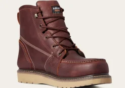 Women Ariat Men's Rebar Wedge 6" Soft Toe WP Work Boot - Rusted Copper - 10035916