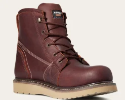 Women Ariat Men's Rebar Wedge 6" Soft Toe WP Work Boot - Rusted Copper - 10035946