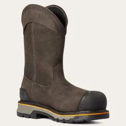 Women Ariat Men's Stump Jumper Pull On Comp Toe WP Work Boot - Iron Coffee - 10038282