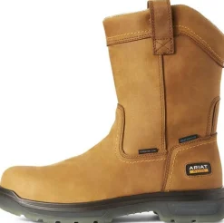 Women Ariat Men's Turbo 10" Carbon Toe WP Wellington Work Boot- Bark - 10027328
