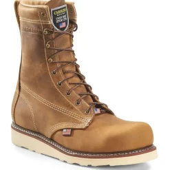 Women Carolina Men's Amp USA 8" Steel Toe Slip Resist Work Boot -- CA7505