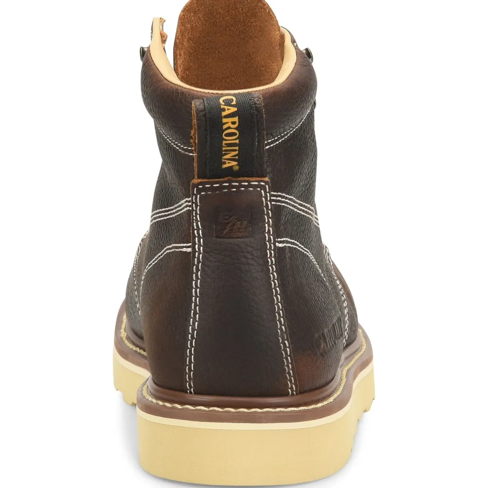 Women Carolina Men’s Flatiron 6” Moc Toe Wedge Work Boot - Brown - CA7043