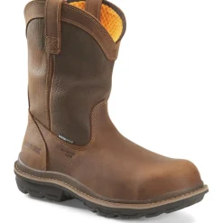 Women Carolina Men's Mandrel 10" Comp Toe WP Wellington Work Boot- Brown - CA6558
