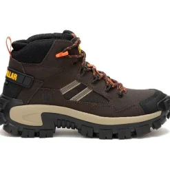 Women CAT Men's Invader Mid Vent CT Slip Resist Work Boot -Coffee- P91663