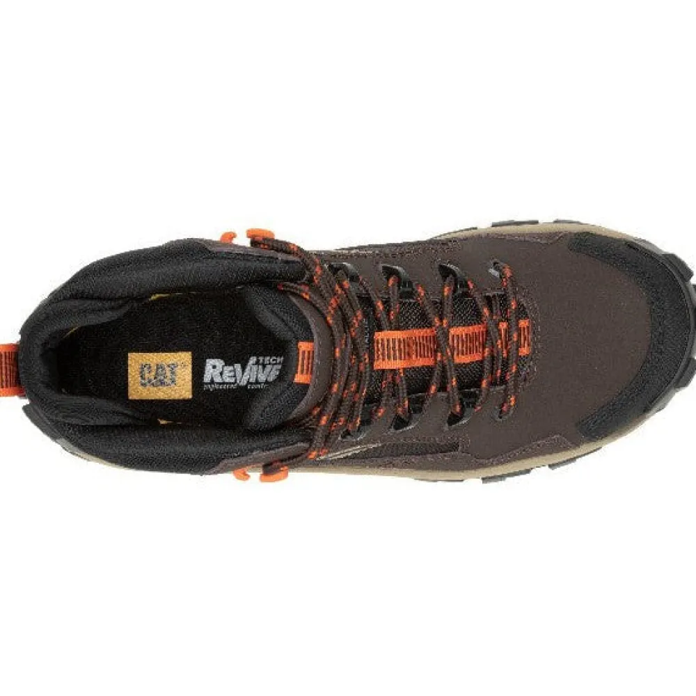 Women CAT Men's Invader Mid Vent CT Slip Resist Work Boot -Coffee- P91663