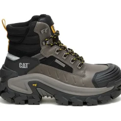 CAT Men's Invader Mid Vent Comp Toe WP Slip Resistant Work Boot -Black- P91756