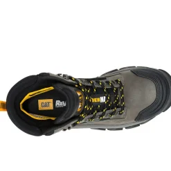 CAT Men's Invader Mid Vent Comp Toe WP Slip Resistant Work Boot -Black- P91756