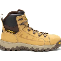 CAT Men's Threshold Rebound Comp Toe WP Work Boot- Honey- P91713