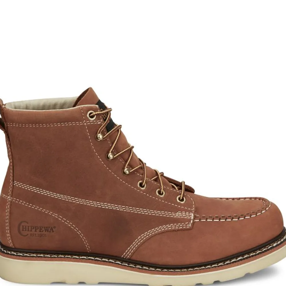 Women Chippewa Men's Edge Walker 6" Moc Toe Lace Up Work Boot -- ED5312