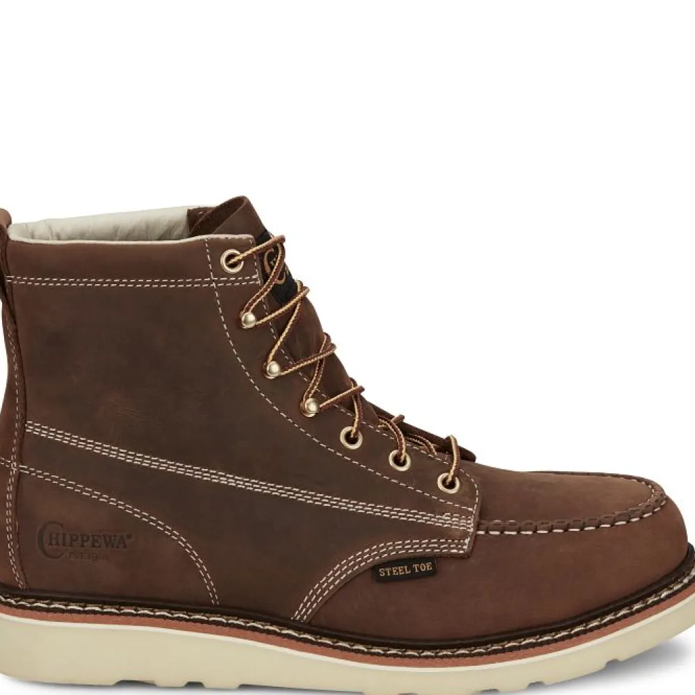 Women Chippewa Men's Edge Walker 6" Steel Toe Lace Up Work Boot -- ED5321