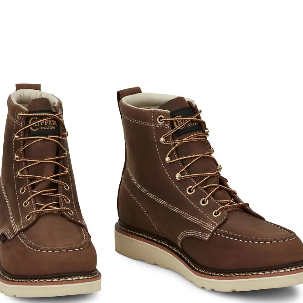 Women Chippewa Men's Edge Walker 6" Steel Toe Lace Up Work Boot -- ED5321