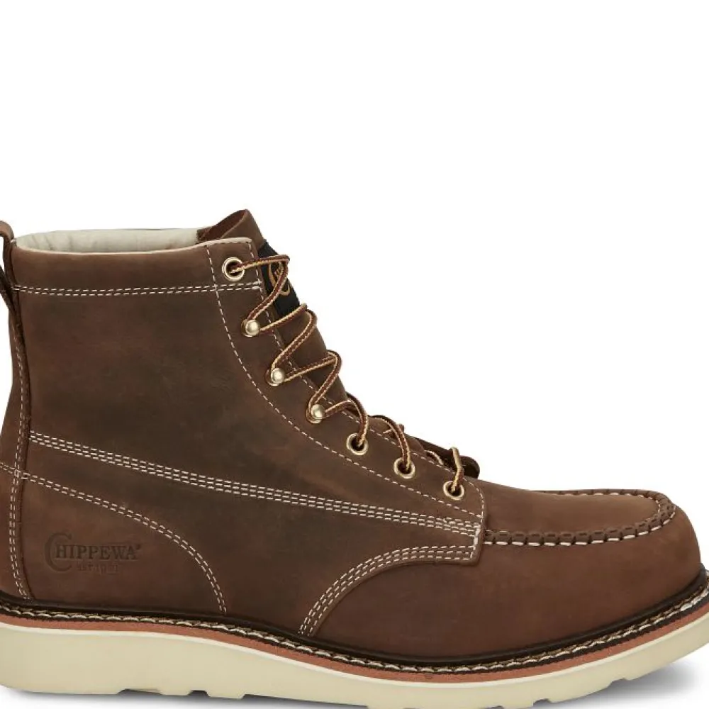 Women Chippewa Men's Edge Walker 6" Moc Toe Lace Up Work Boot -- ED5322