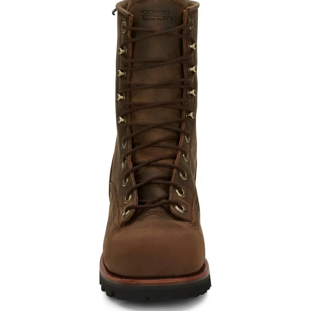 Women Chippewa Men's Paladin 8" Steel Toe WP Logger Work Boot- - 73101