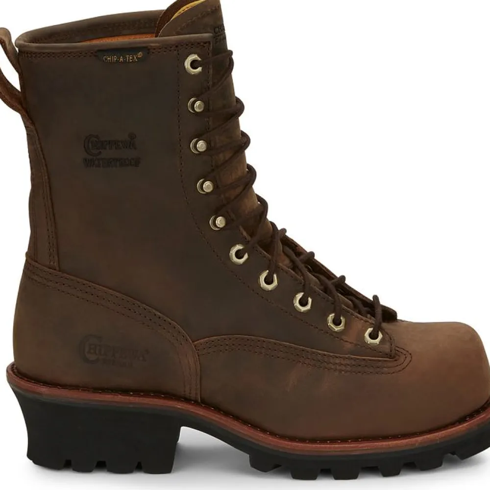 Women Chippewa Men's Paladin 8" Steel Toe WP Logger Work Boot- - 73101