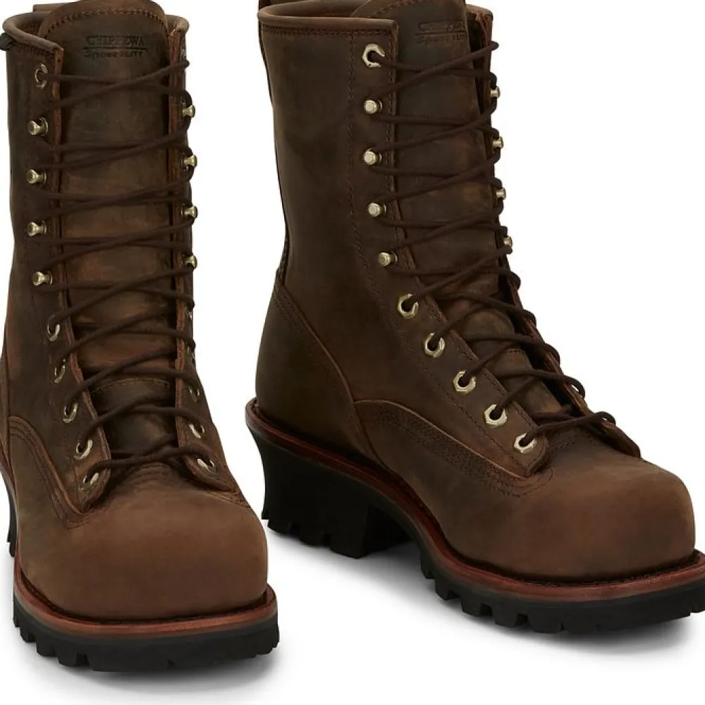 Women Chippewa Men's Paladin 8" Steel Toe WP Logger Work Boot- - 73101