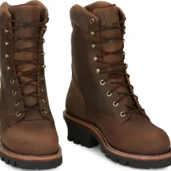 Women Chippewa Men's Super Dna 9" Steel Toe WP Lace Up Work Boot -- 59407