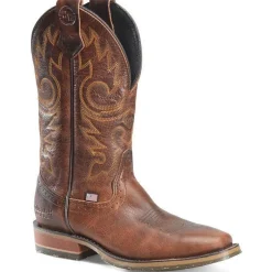 Double H Men's Brantley 12" Square Toe Roper Western Style Boot -Brown- DH4662