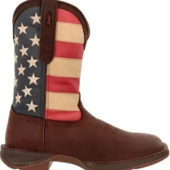 Durango Men's Rebel Patriotic 11" Soft Toe Pull On Western Classic Boot- - DB5554
