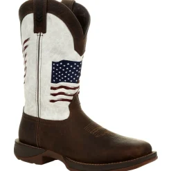 Women Durango Women's Lady Rebel Distressed Flag 11" Square Toe Western Boot DRD0394