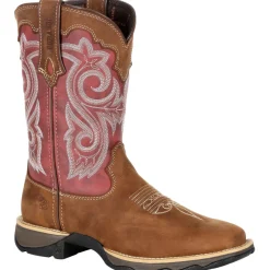 Women Durango Women's Lady Rebel 10" Sqr Toe Western Boot- Rusty Red- DRD0349