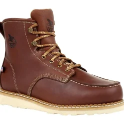 Women Georgia Men's 6" Soft Toe Wedge Moc Toe USA Made Wedge Work Boot - - GB00358