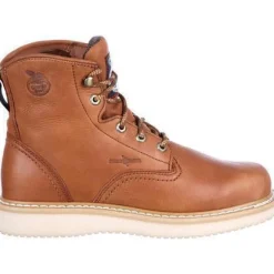 Women Georgia Men's 6" Wedge Work Boot - Brown - G6152