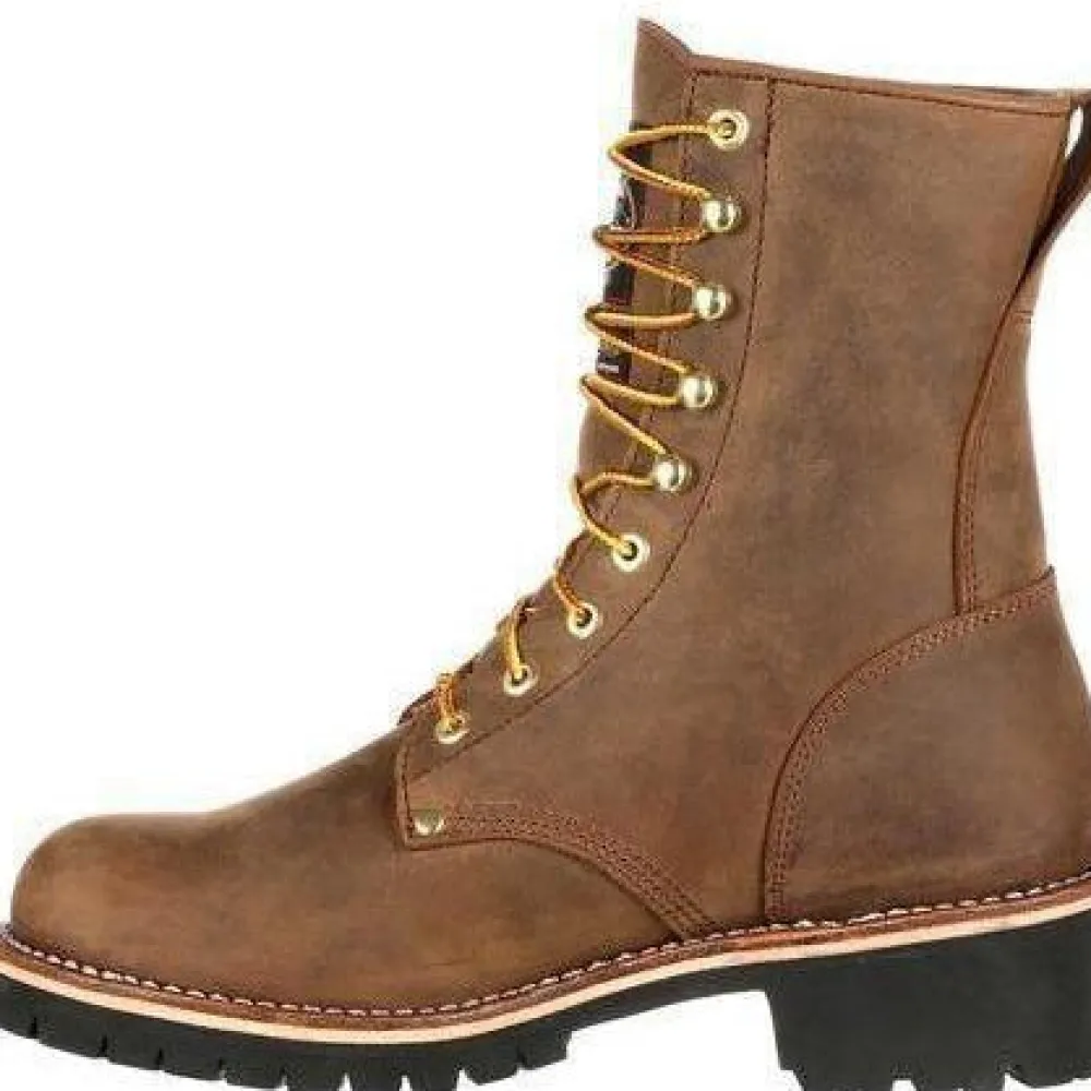 Women Georgia Men's 8" WP Steel Toe Ins. Logger Work Boot - - GB00065