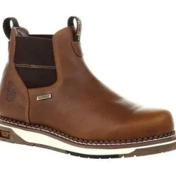 Women Georgia Men's AMP LT Wedge Chelsea Steel Toe WP Work Boot - - GB00353