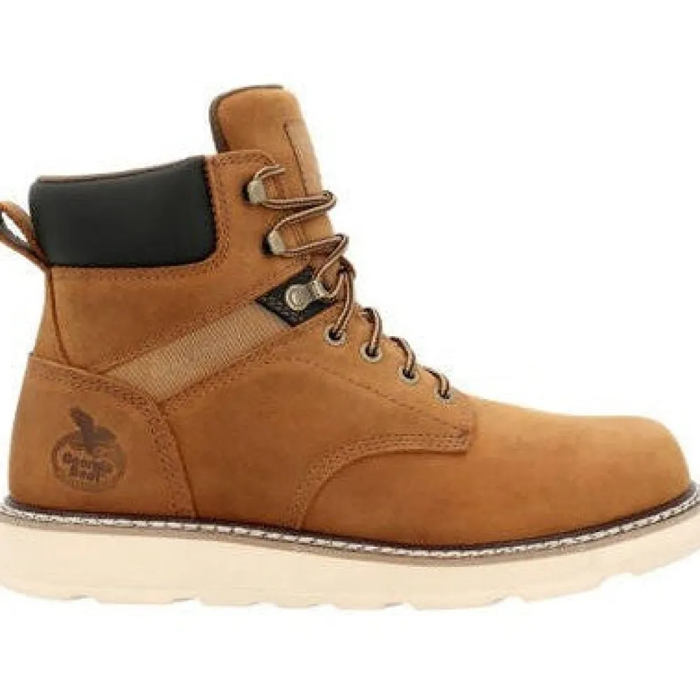Women Georgia Men's Core 37 6" Soft Toe WP Slip Resist Wedge Work Boot -- GB00665