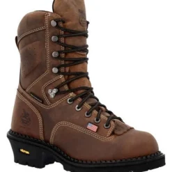 Women Georgia Men's Usa Logger 9" WP Comp Toe Work Boot - Crazy - GB00540