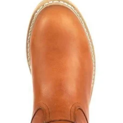 Women Georgia Men's Wedge Wellington Work Boot - Brown - G5153