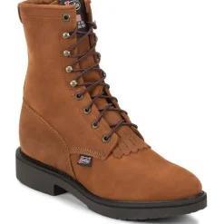 Justin Men's Conductor 8" Made In USA Work Boot - Hazel - 760