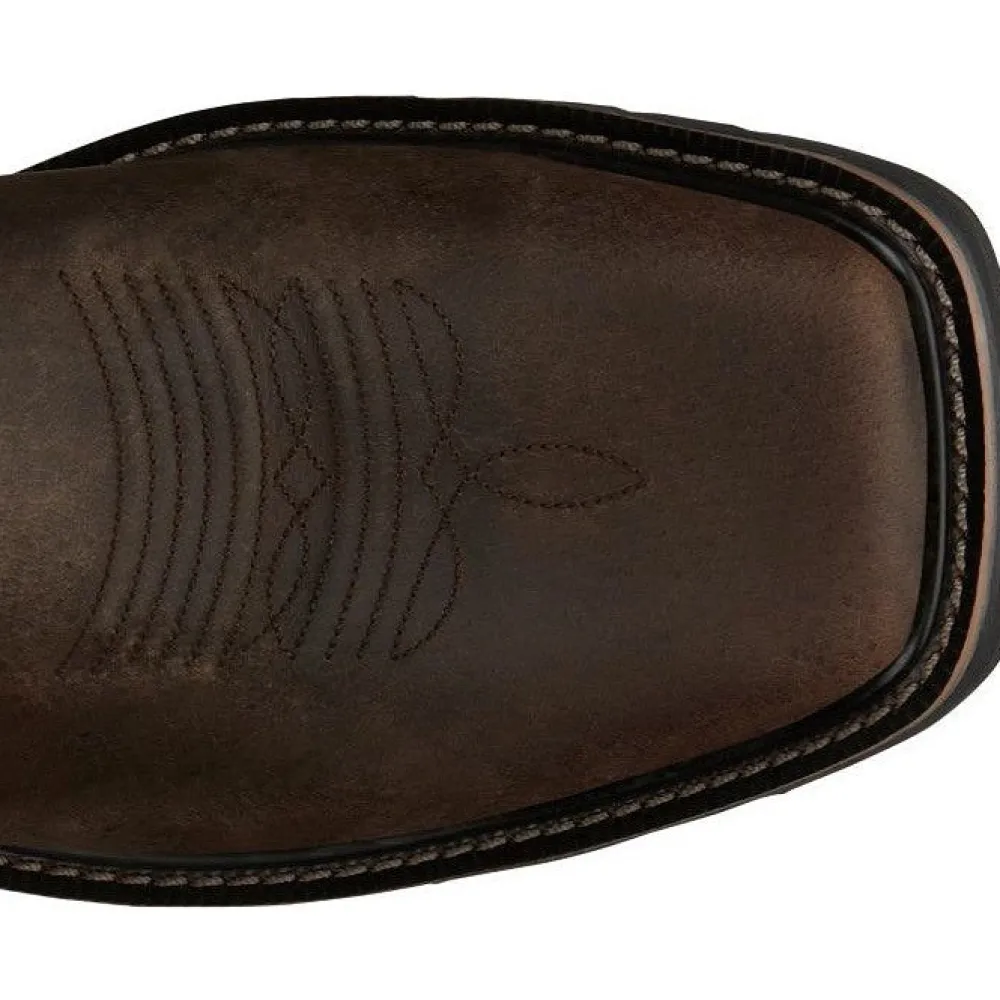 Justin Men's Driller 11" ST Western Work Boot -Brown/Green- SE4688