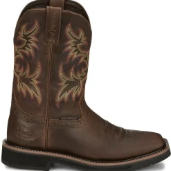 Justin Men's Driller 11" Waterproof Western Work Boot -Tan- SE4689