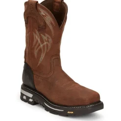 Women Justin Men's Frontline Hiviz 11" WP Western Work Boot -- CR2151