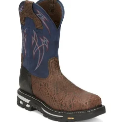Women Justin Men's Frontline Hiviz 11" WP Comp Toe Western Work Boot -- CR2153