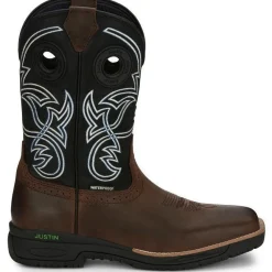 Justin Men's Nitread 11" Square Toe WP Western Work Boot -- CR3205
