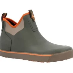 Women Rocky Dry Strike WP Green & Orange Deck Boot - Stone - RKS0568