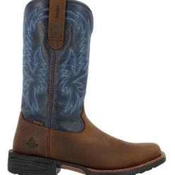 Rocky Men's Bronco 12" Soft Toe WP Western Work Boot- Brown- RKW0453