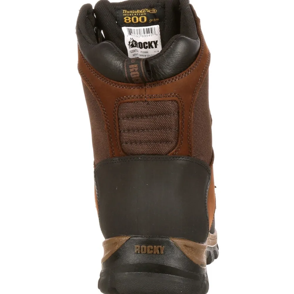 Rocky Men's Core 8" WP 800G Ins Outdoor Boot - Brown - FQ0004753