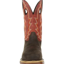Rocky Men's Long Range 11" Comp Toe WP Western Work Boot- Red- RKW0319