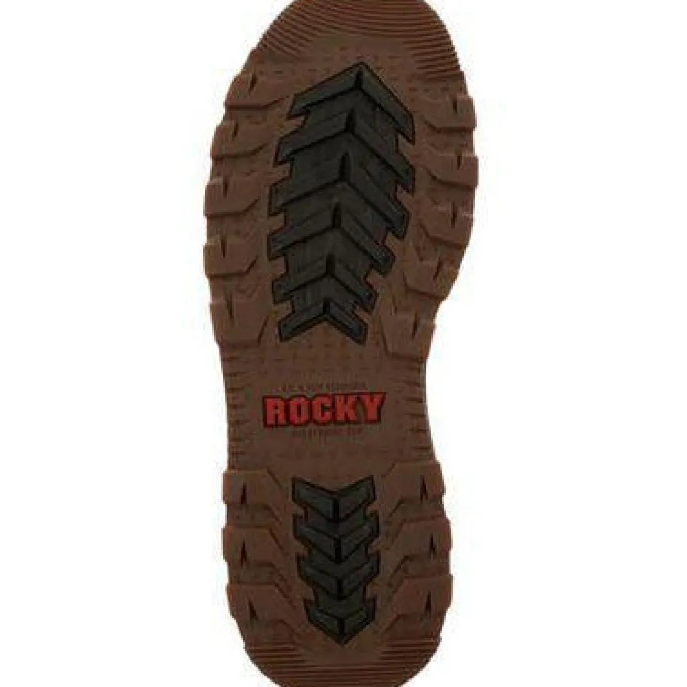 Women Rocky Men's Rams Horn 6" Waterproof Wedge Work Boot - - RKK0321