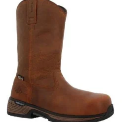 Women Rocky Men's Treadflex 11" Comp Toe WP Wellington Work Boot- Crazy Horse- RKK0469