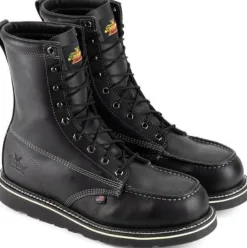 Women Thorogood Men's American Heritage Midnight 8" Stl Toe USA Made Wedge Work Boot - 804-6208