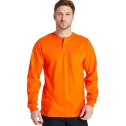 Timberland Pro Men's Flame Resistant Long Sleeve Work Henley - - TB0A23P4Y86
