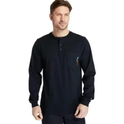 Timberland Pro Men's Flame Resistant Long Sleeve Work Henley - - TB0A23P4001
