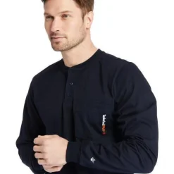 Timberland Pro Men's Flame Resistant Long Sleeve Work Henley - - TB0A23P4410