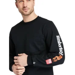 Timberland Pro Men's FR Cotton Core LS W/ Logo Work T-Shirt - - TB0A1V8D001