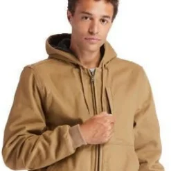 Timberland Pro Men's Gritman Lined Canvas Hooded Jacket - - TB0A1VB4D02